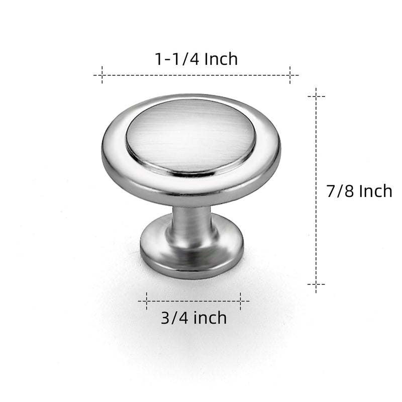 Ravinte 30 Pack 1-1/4 inch Kitchen Cabinet Knobs Dresser Drawer Brushed Nickel Zinc Pulls Door Handles for Drawers - Image 3